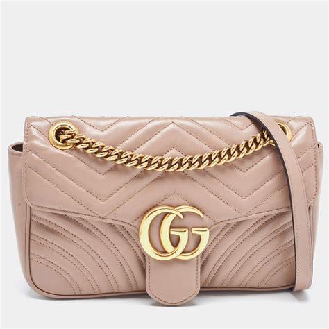 Gucci GG Marmont Shoulder Bag Matelasse Medium Dusty Pink